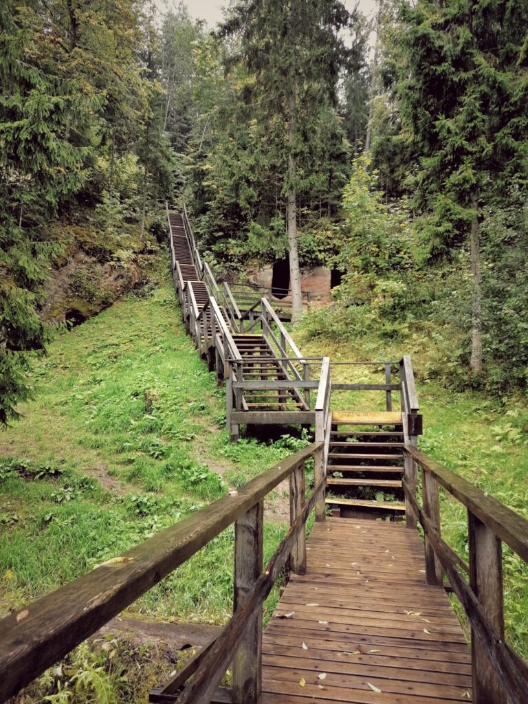 Stairway into national park in Latvia