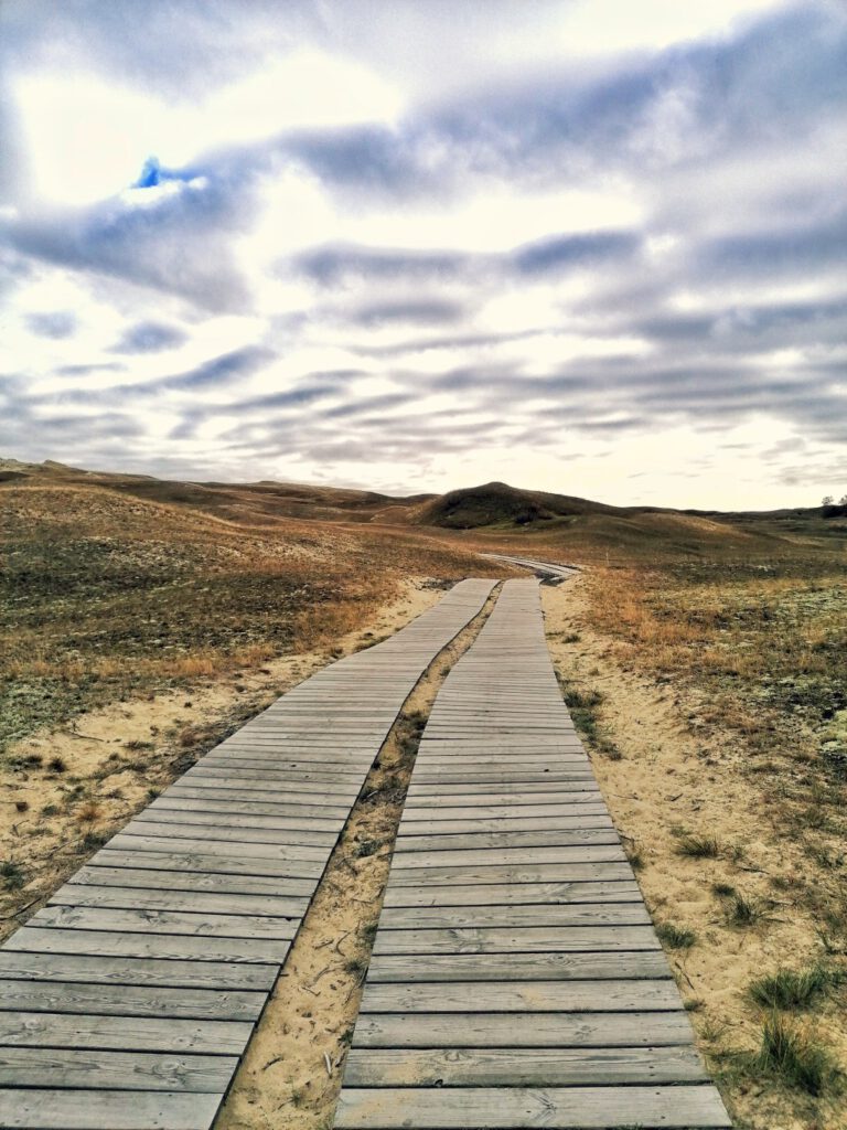 Way to sand dunes in Lithuania